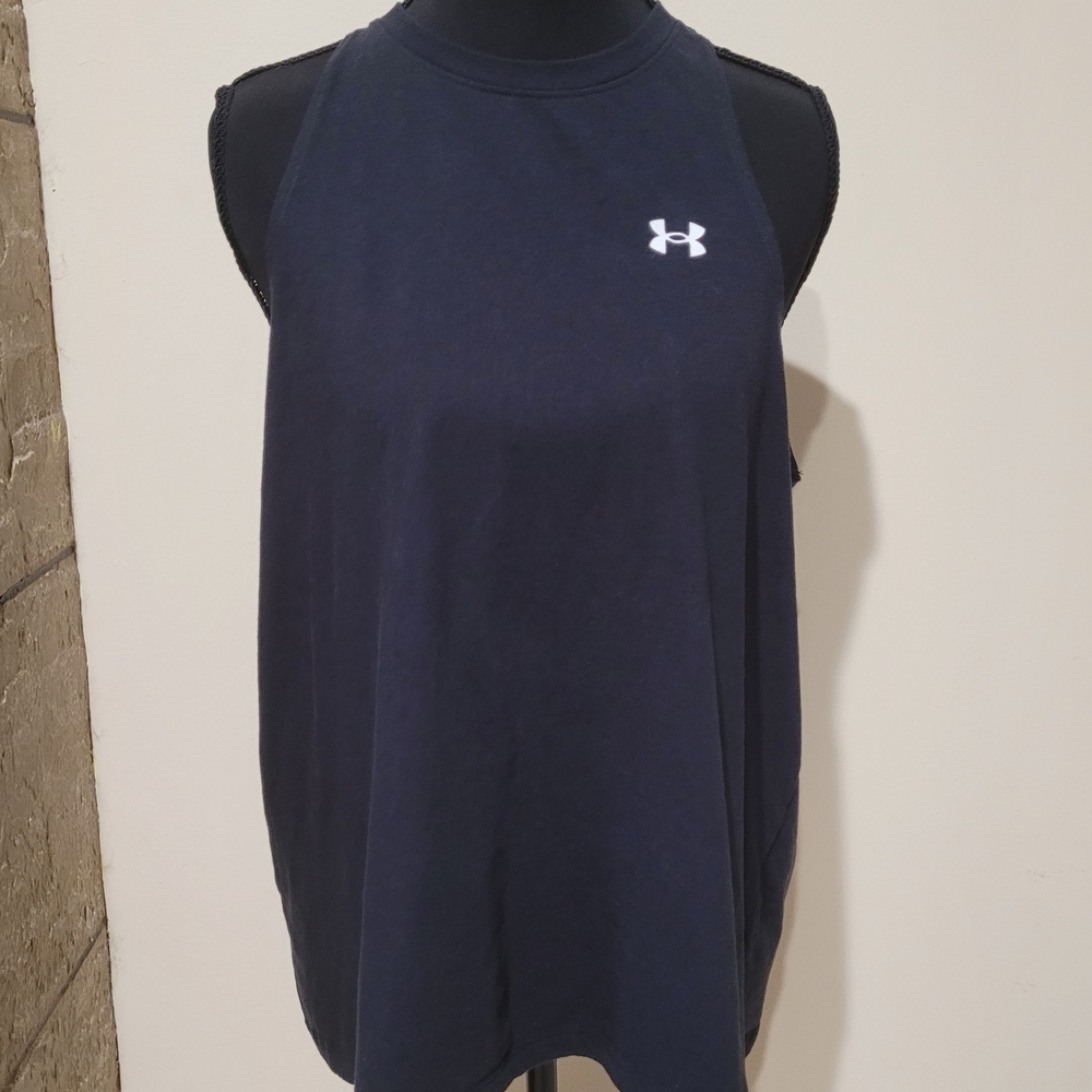 Under Armour Blue Sleeveless Muscle Tee Relaxed Fit